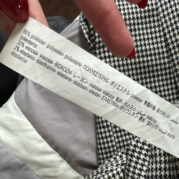 *Bloggers Favorite* Zara Houndstooth Mid Rise Front Split Trousers Sz M - Picture 14 of 14